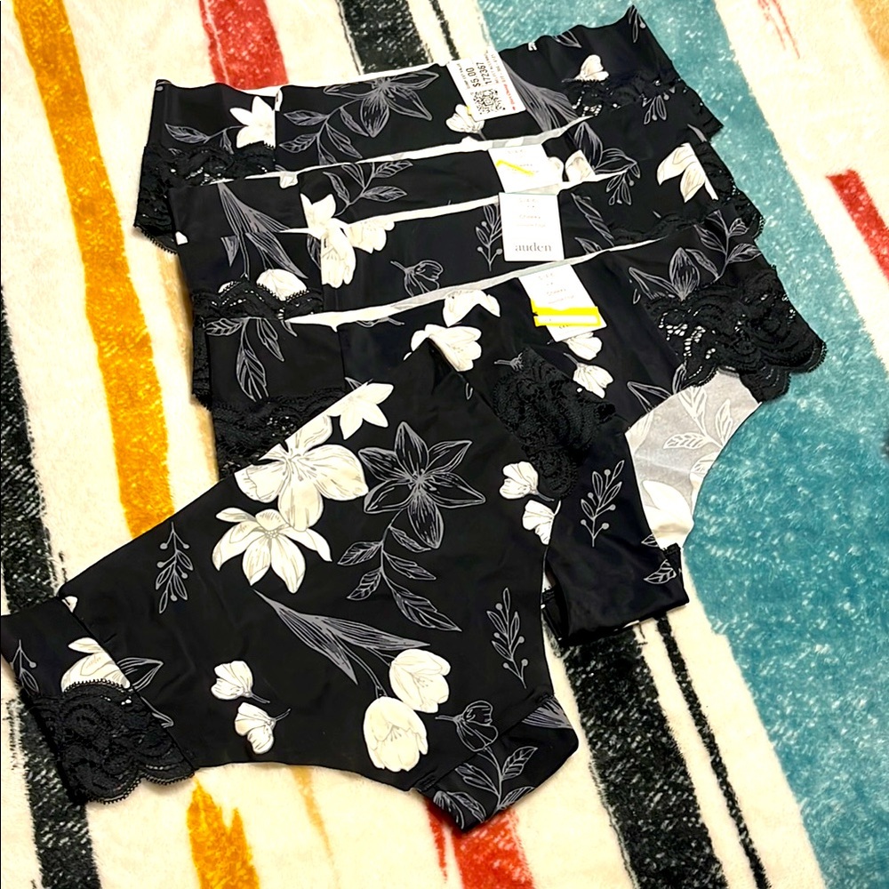 Auden Black and White Floral Panties